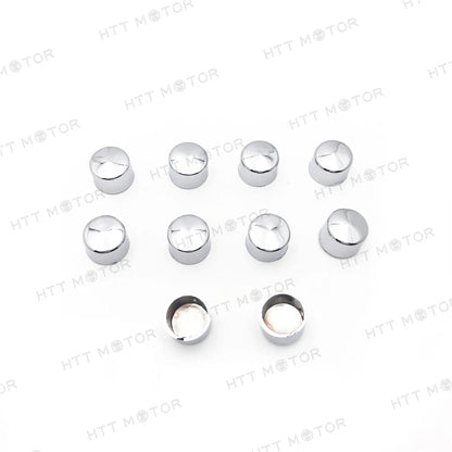 10x Black 3/8" Allen Socket Bolt Cap Covers for Harley (Misc Hardware)