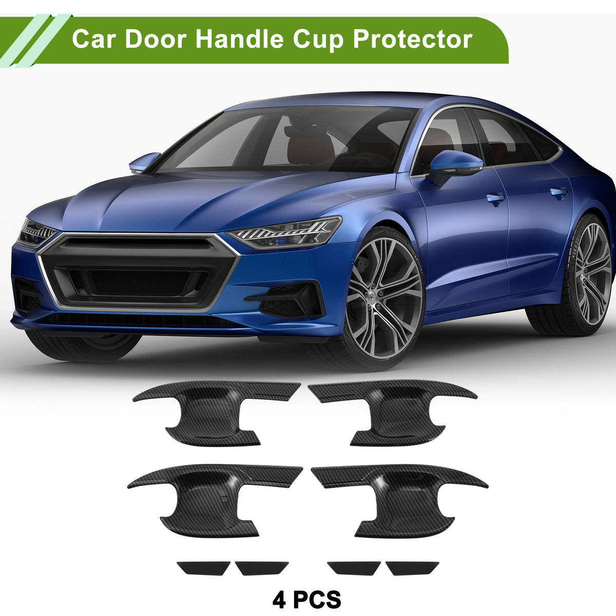 Door Handle Cup Protector 4 Pcs for Toyota Highlander Kluger (2014–2023)