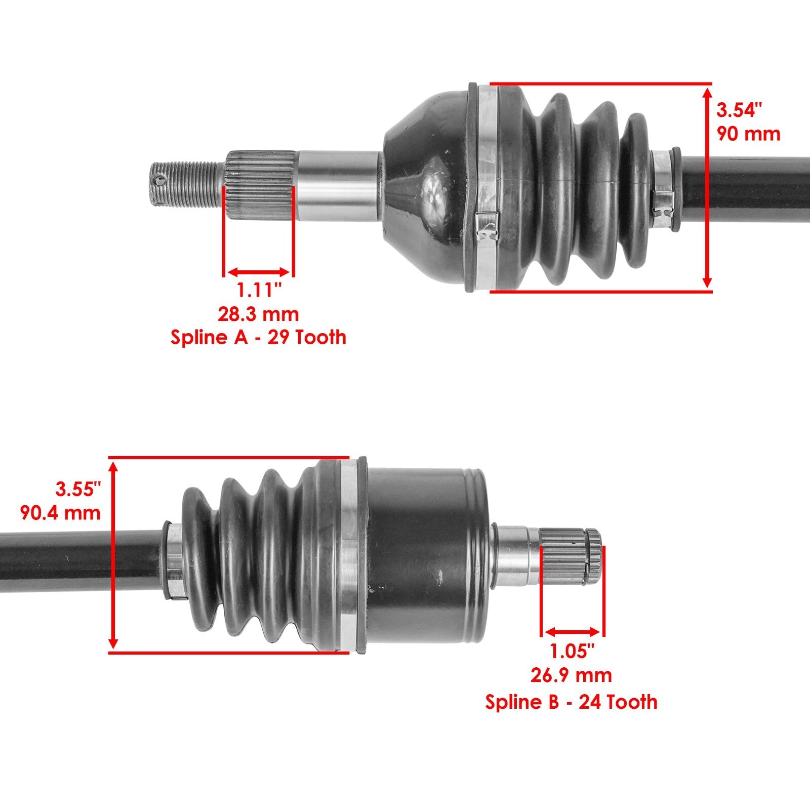 Caltric Rear Right CV Axle Replacement for Can-Am Defender HD5 (2017–2020)