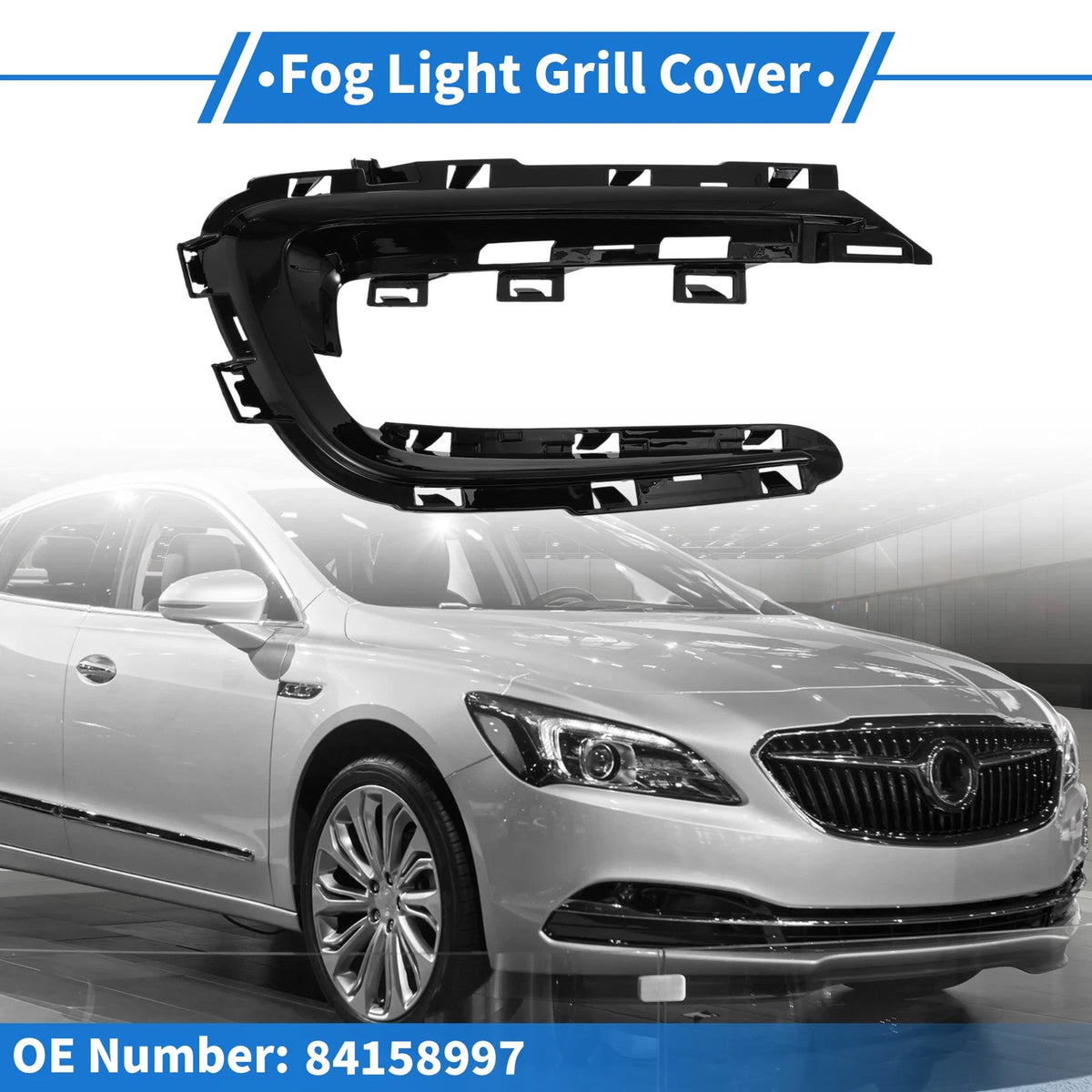 1 Pc Fog Light Grill for Buick Lacrosse (2019) No. 84158997 Black
