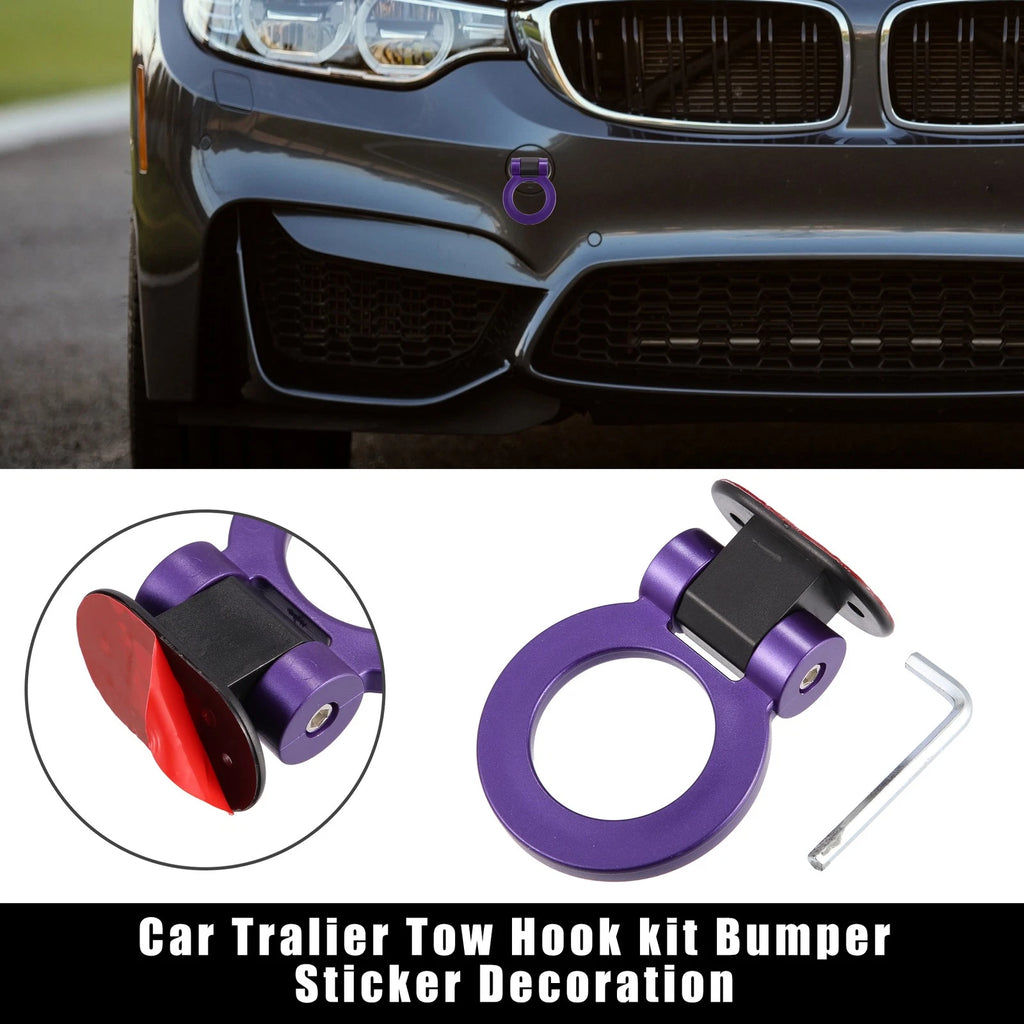 Tow Hook Decor Sticker O-Shaped Purple for Universal Trailer Bumper