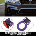 Tow Hook Decor Sticker O-Shaped Purple for Universal Trailer Bumper