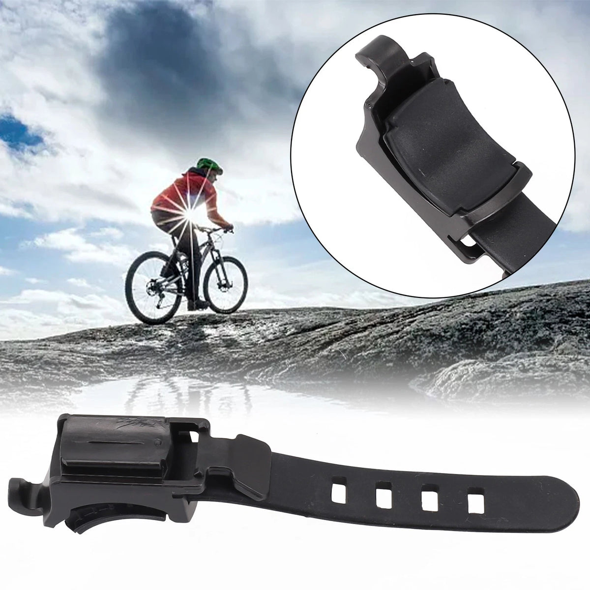 Bicycle Light Clip for Bike (1 Pc) - ABS Black Adaptor