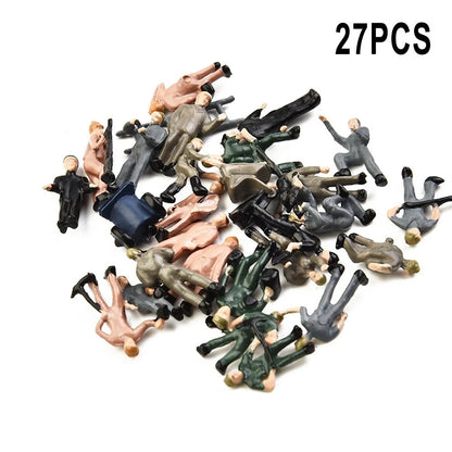 Miniature Worker Figures for Train Decoration