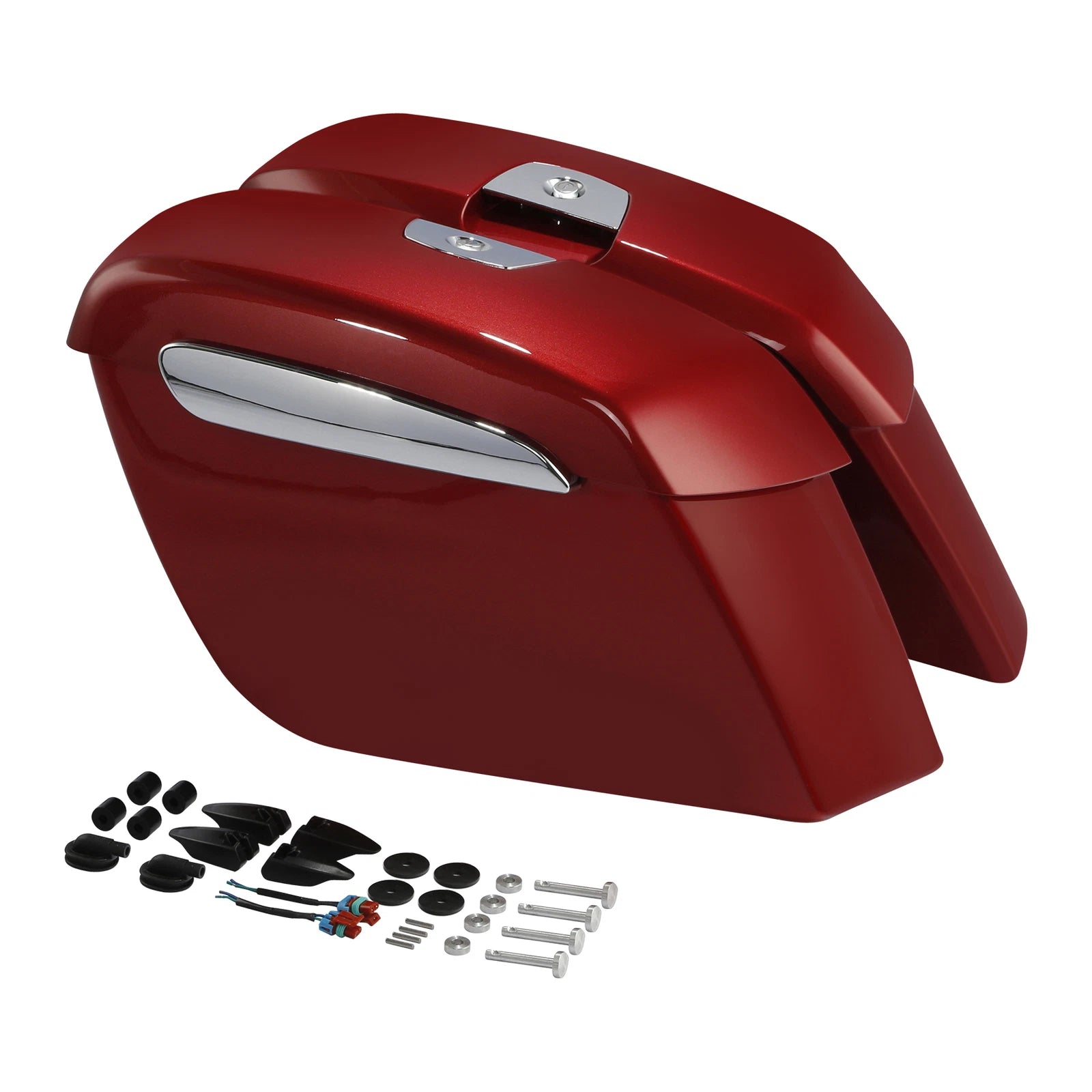 Hard Saddlebags for Indian Chieftain Challenger Dark Horse (2019–2025) Ruby Metallic