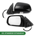 Left Side Door Mirror Manual Folding Gloss Black for Toyota Highlander (2008–2013)
