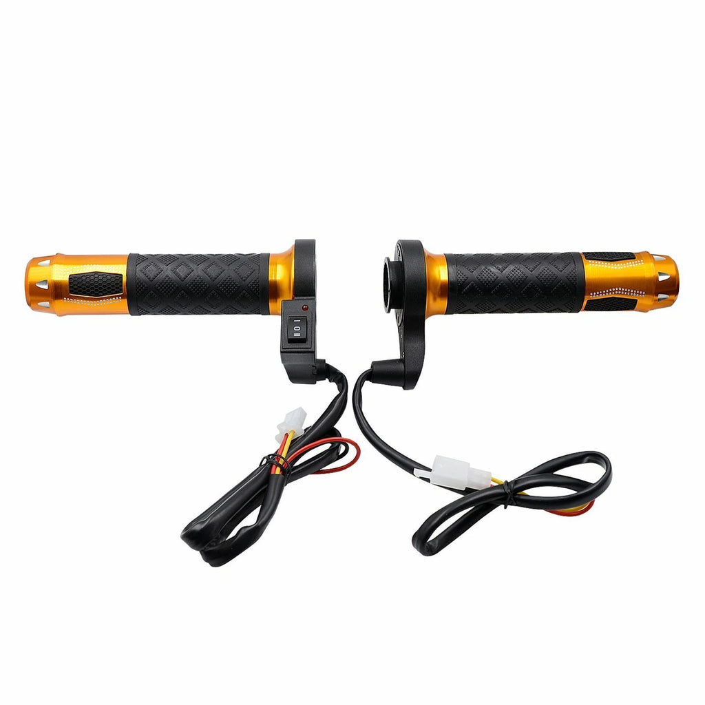 Universal 12V Heated Grips for Motorcycle (7/8" Gold)