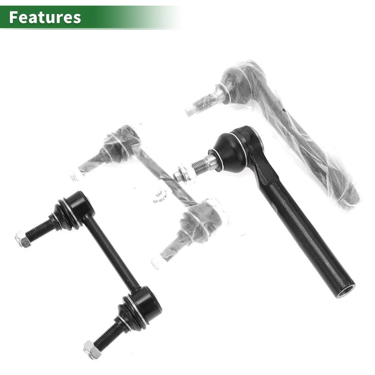 Set of 4 Front Suspension Kit Outer Tie Rod Ends & Sway Bar Link for Jeep