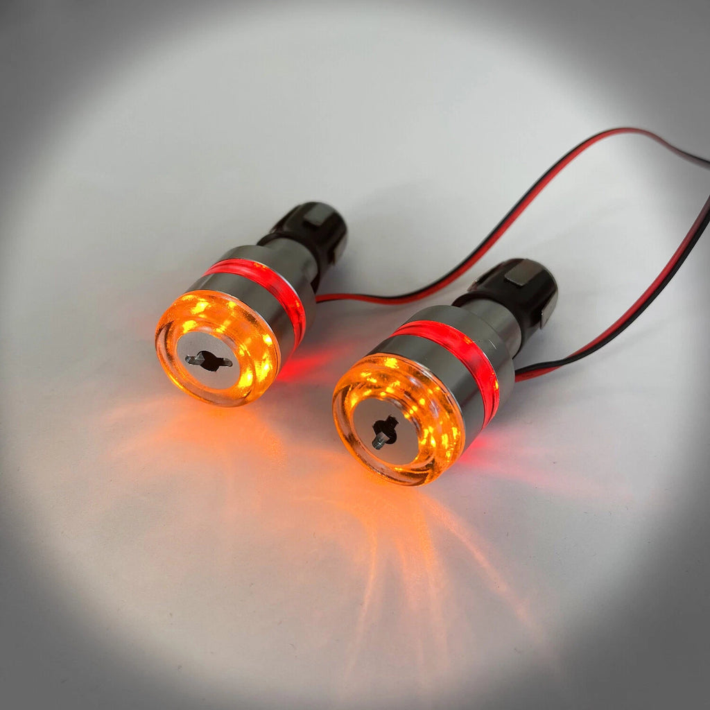 LED Turn Signal Lights for Motorcycle Handlebar (Grip Bar End)