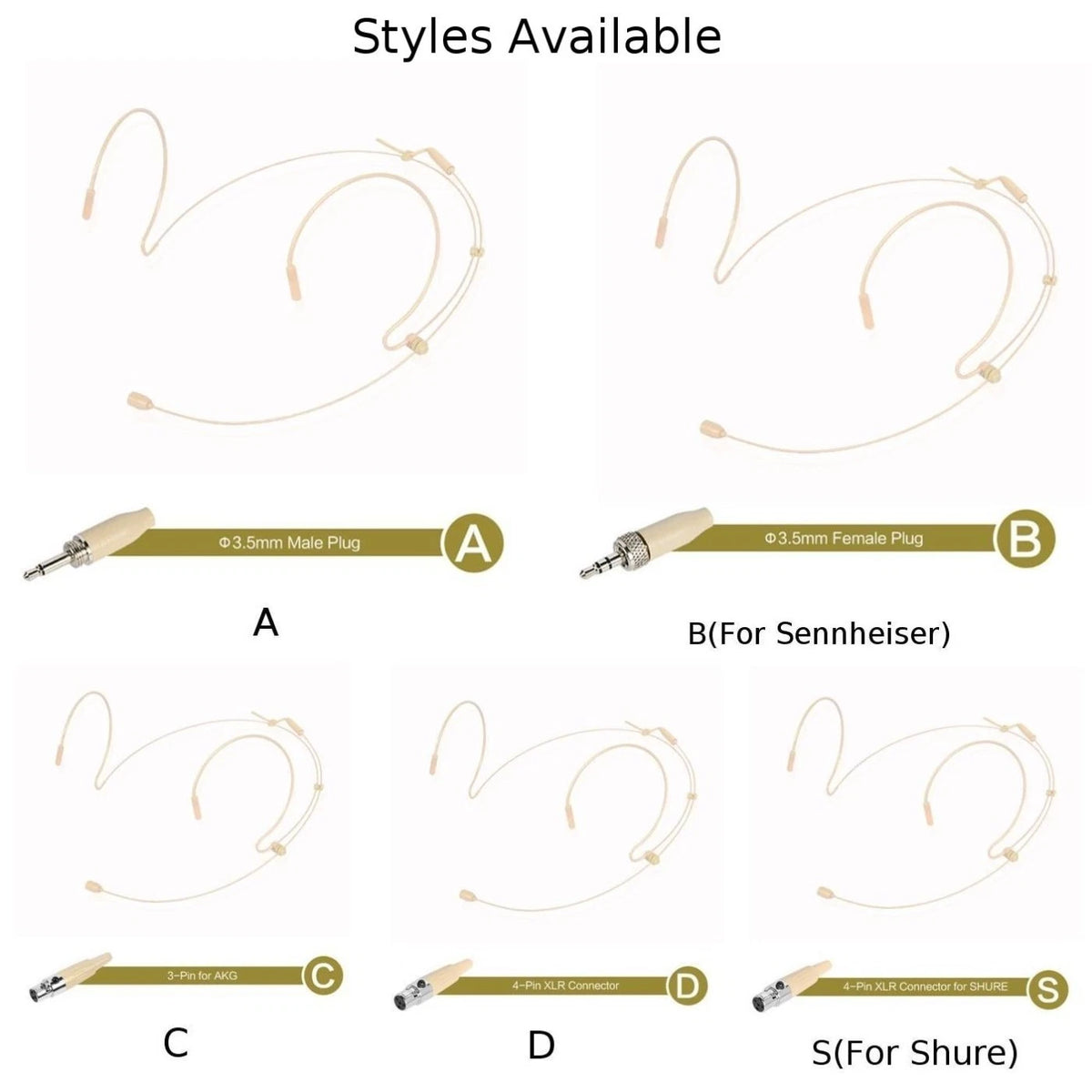Wireless Double Earhook Headset Mic for