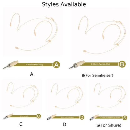 Wireless Double Earhook Headset Mic for