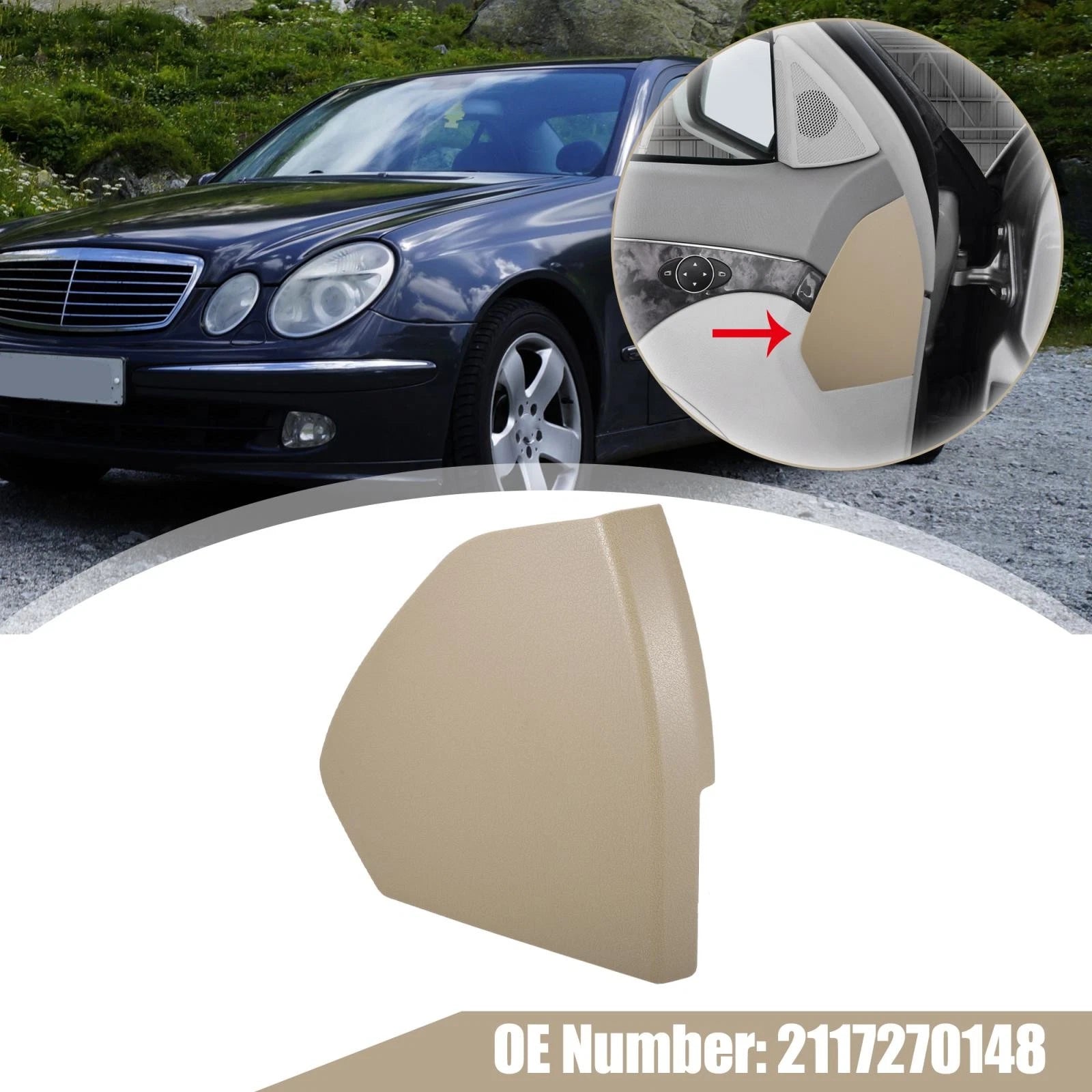 Front Left Door Cover Trim Panel for Mercedes Benz E-Class W211 (2003–2009)