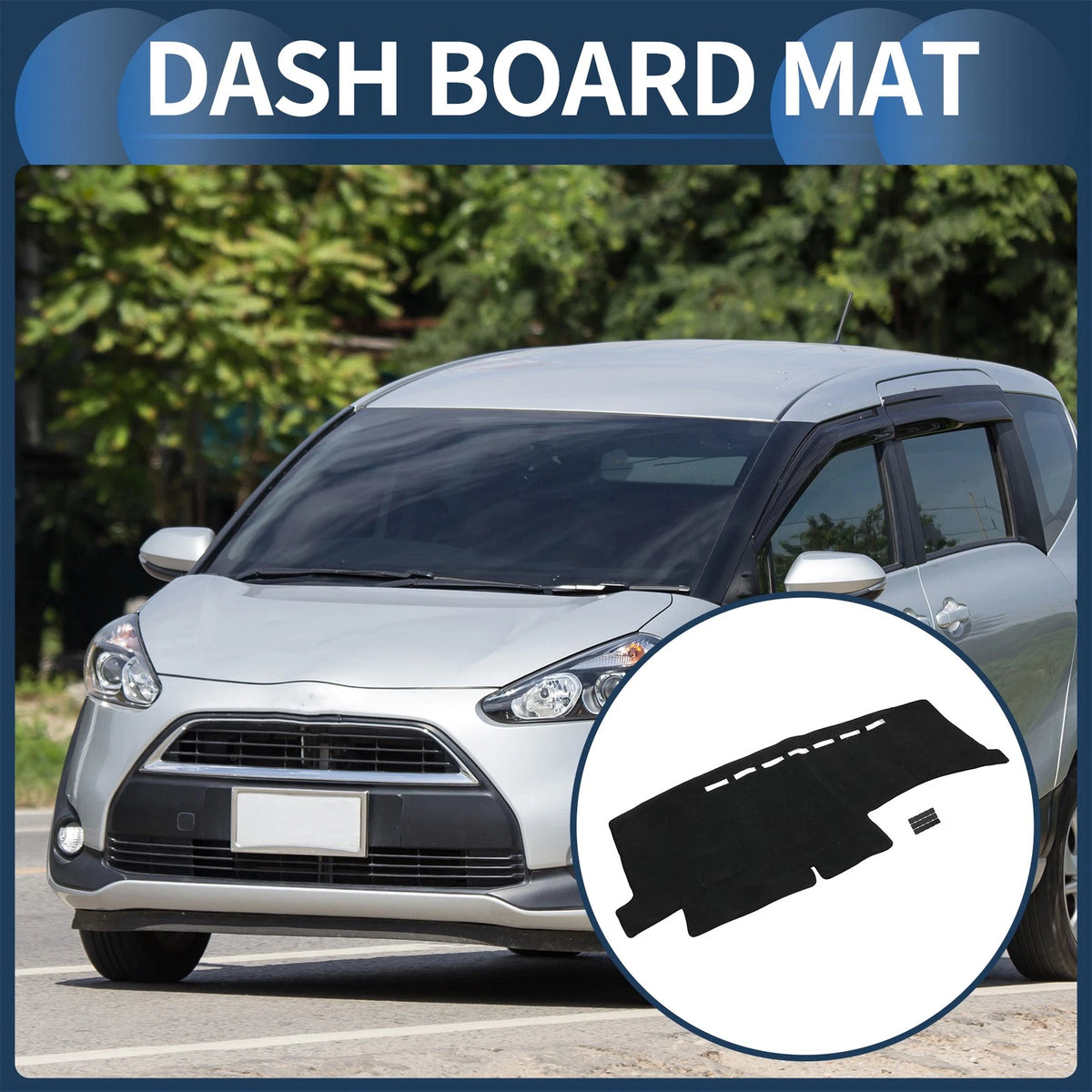 Dashboard Dash Cover Mat for Toyota Sienta 170 (2016–2024) Black Set of 1