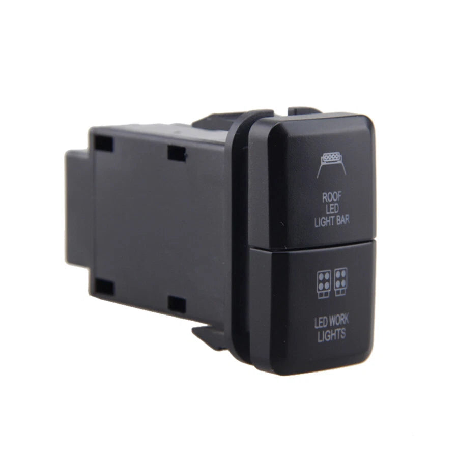 On-Off Push Switch for Toyota Prado Hilux Landcruiser (Blue Green LED)