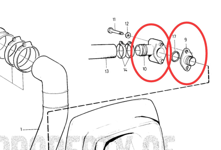 Water Hose Fitting Inlet Nipple for Volvo Diesel OMC Cobra (872334, 872336)