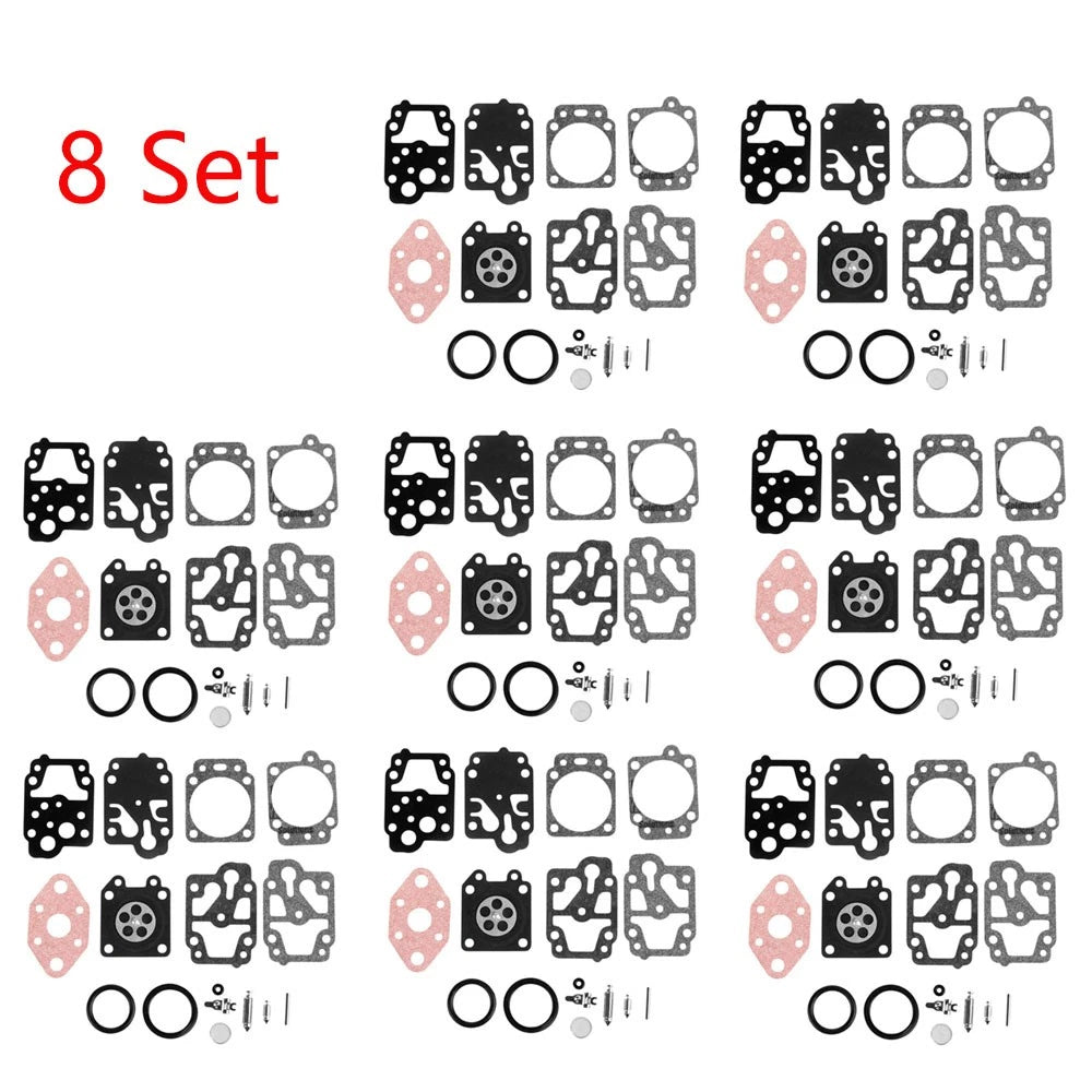 Set of 8 Carburetor Gasket Rebuild Kits for Walbro K20-WYL (Honda GX22 GX31)
