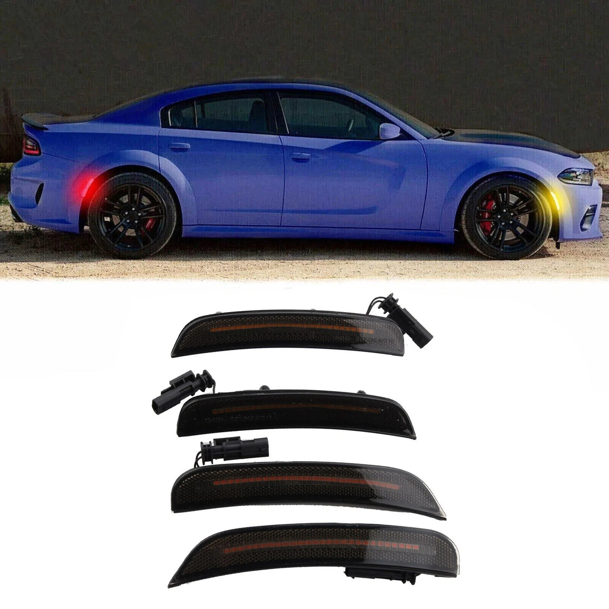 4X LED Side Marker Lights for Dodge Charger (2015–2022) 5W Power