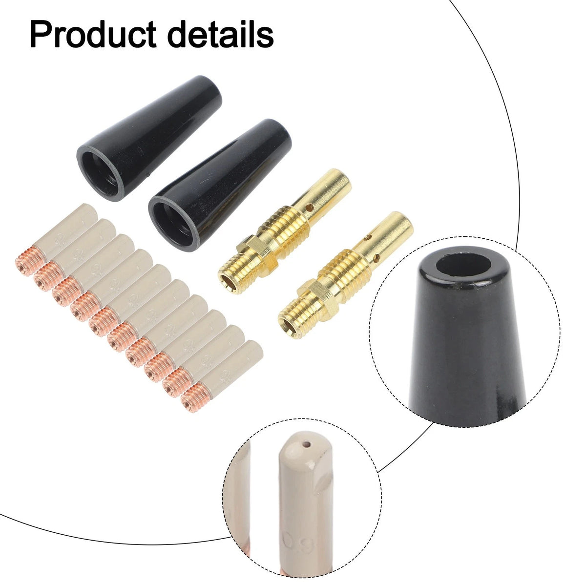 14PCS Flux Core Welding Consumables Kit with Non-Stick Coated Nozzles