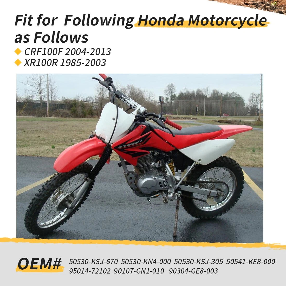 Side Kick Stand Kit with Bolt Spring for Honda XR100R (1985–2003) CRF100F (2004–2013)