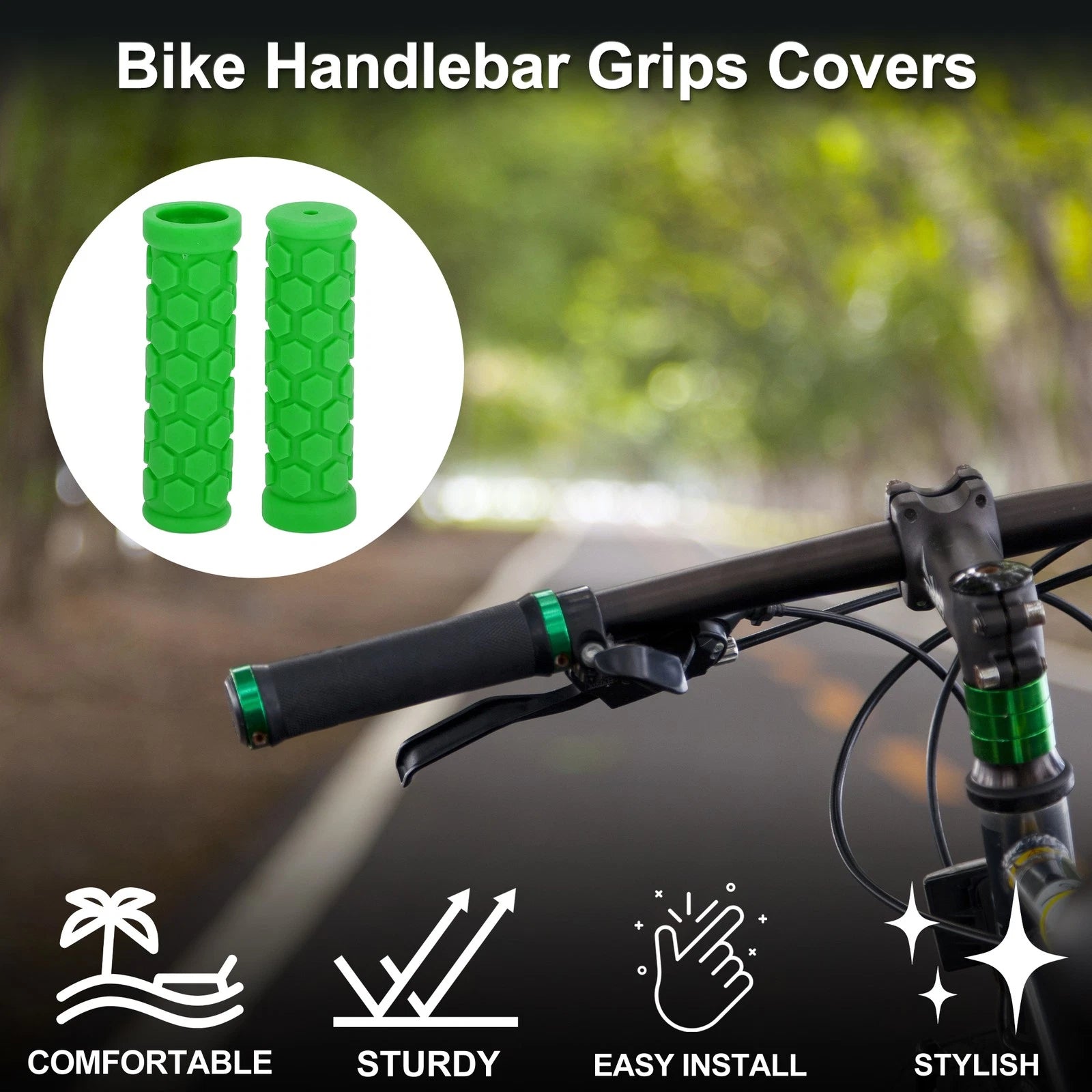 Bike Handlebar Grip Covers 102mm Lightweight MTB End Grips Protector for Universal