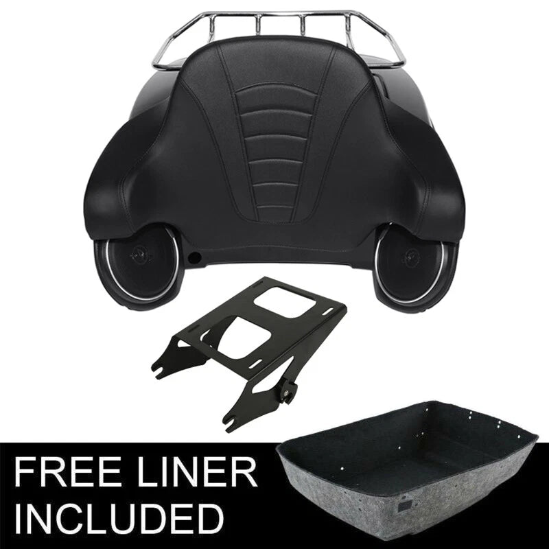 Trunk Backrest Pad Speakers Rack Mount for Harley Touring (2014–2026)