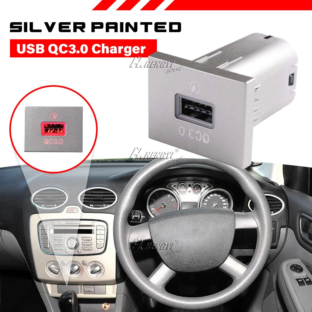 USB-A 3.0 Fast Charger Socket Mount for Ford Focus MK2 (2005–2009)