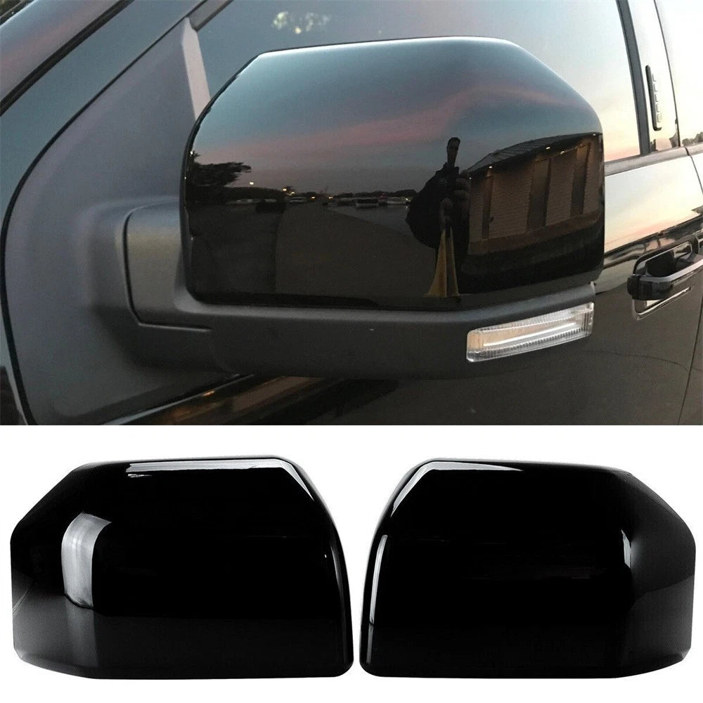 Side View Mirror Covers for Ford F150 (2015–2020) - Glossy Black