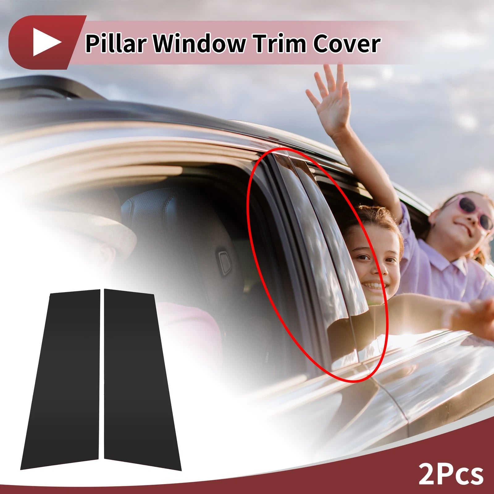 2 Pcs Door Pillar Window Trim Replacement for Volkswagen CC (2009–2018)