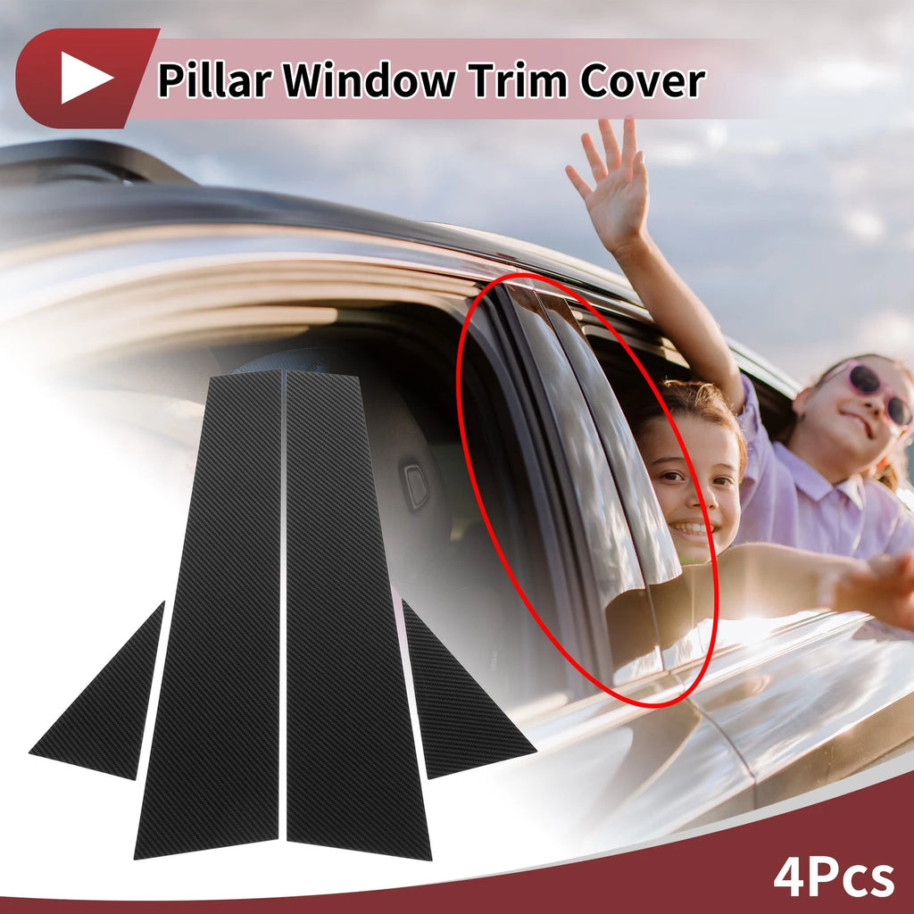 4 Pcs Door Pillar Window Trim Replacement for Audi A4 (2003–2013)