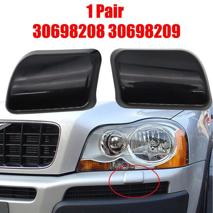 Headlight Washer Cap Cover Set of 2 for Volvo XC90 (2002–2006) Black ABS