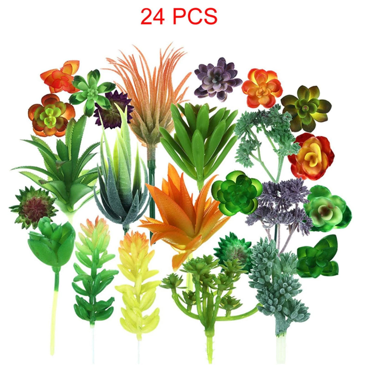 24PCS Artificial Succulent Plants Unpotted Mini Greenery