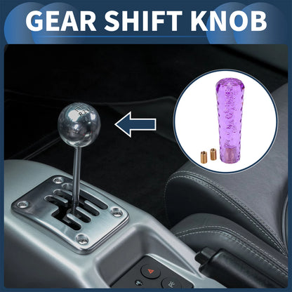 Set of 1 Gear Shift Knob for Universal Vehicles (15cm, Purple, 2 Adapters)