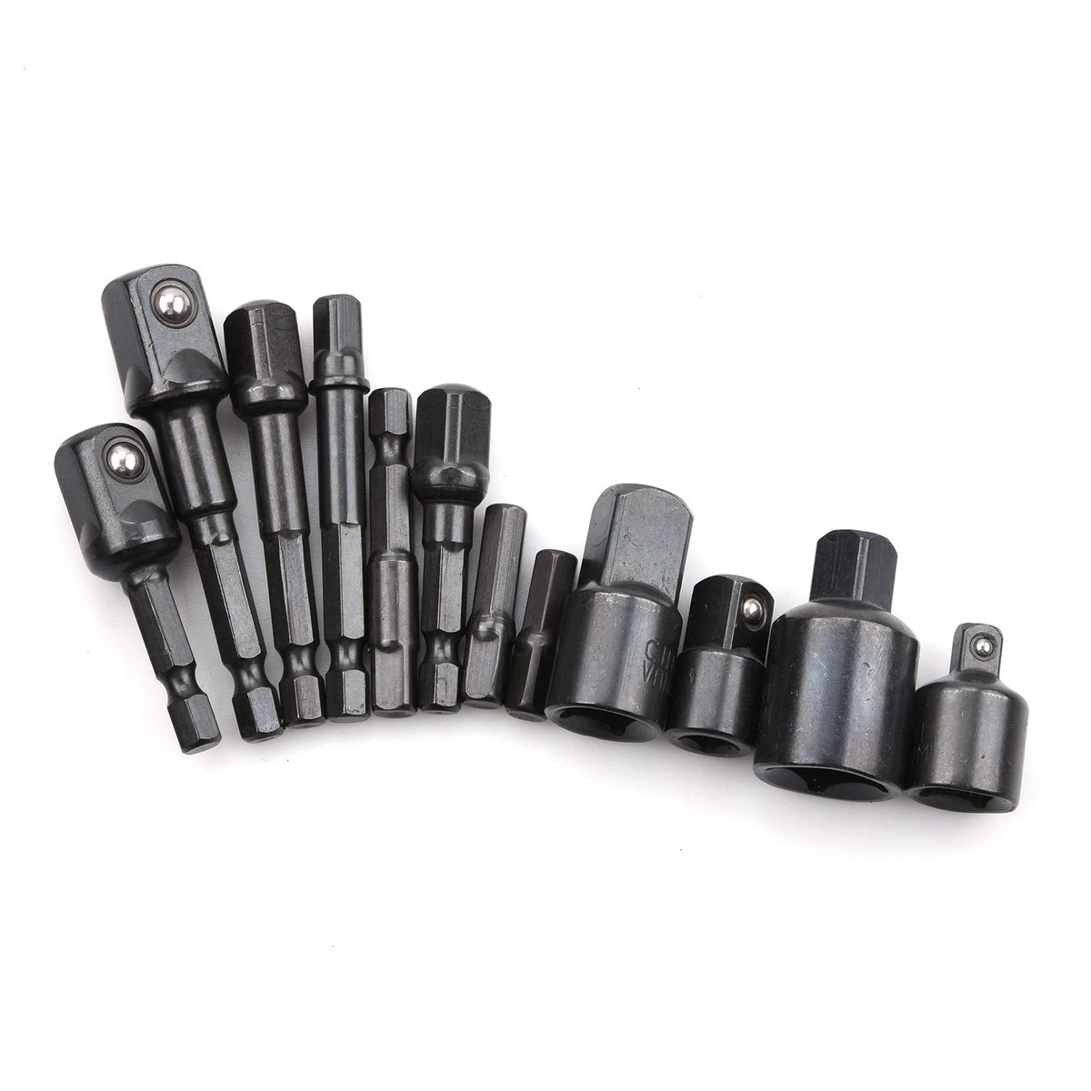 Set of 3 Impact Socket Adapters for Drill Nut Driver Bit (1/4, 3/8, 1/2")