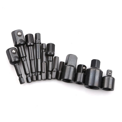 Set of 3 Impact Socket Adapters for Drill Nut Driver Bit (1/4, 3/8, 1/2")