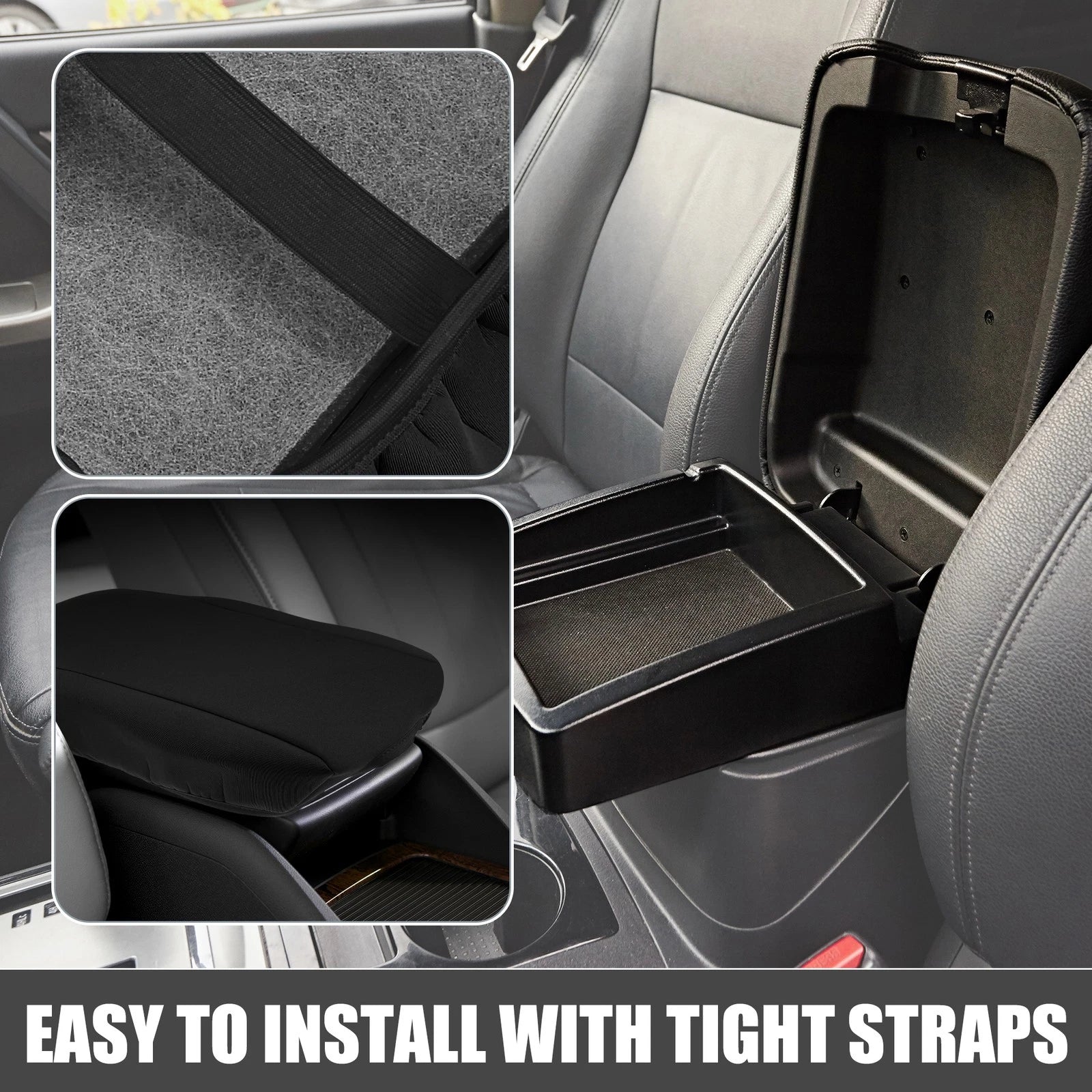 Center Console Armrest Seat Box Cover for Dodge Durango (2011–2020) Black