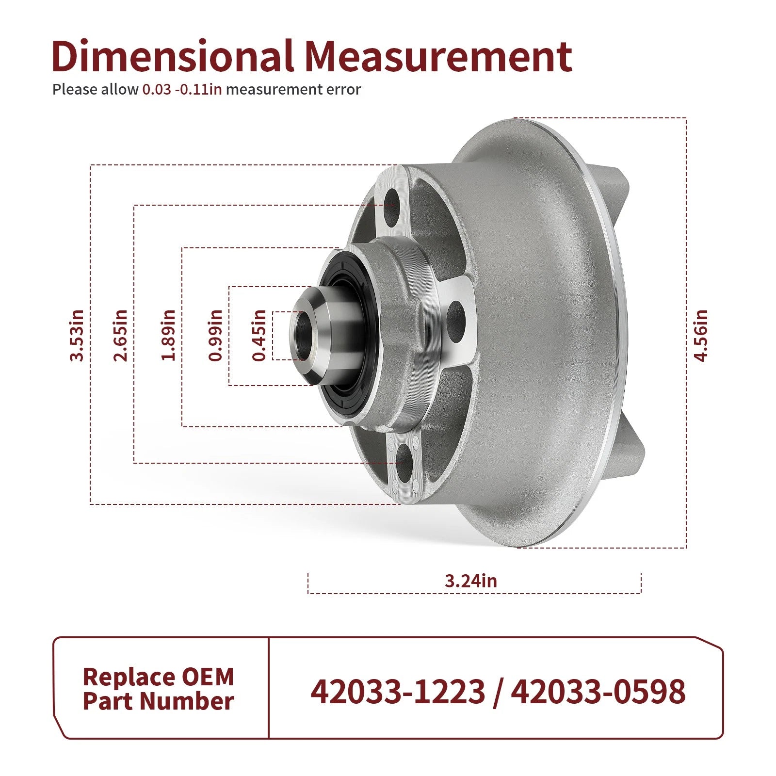 Rear Hub Coupling 42033-1223 for Kawasaki KLX110/KLX110L (2002–2024)