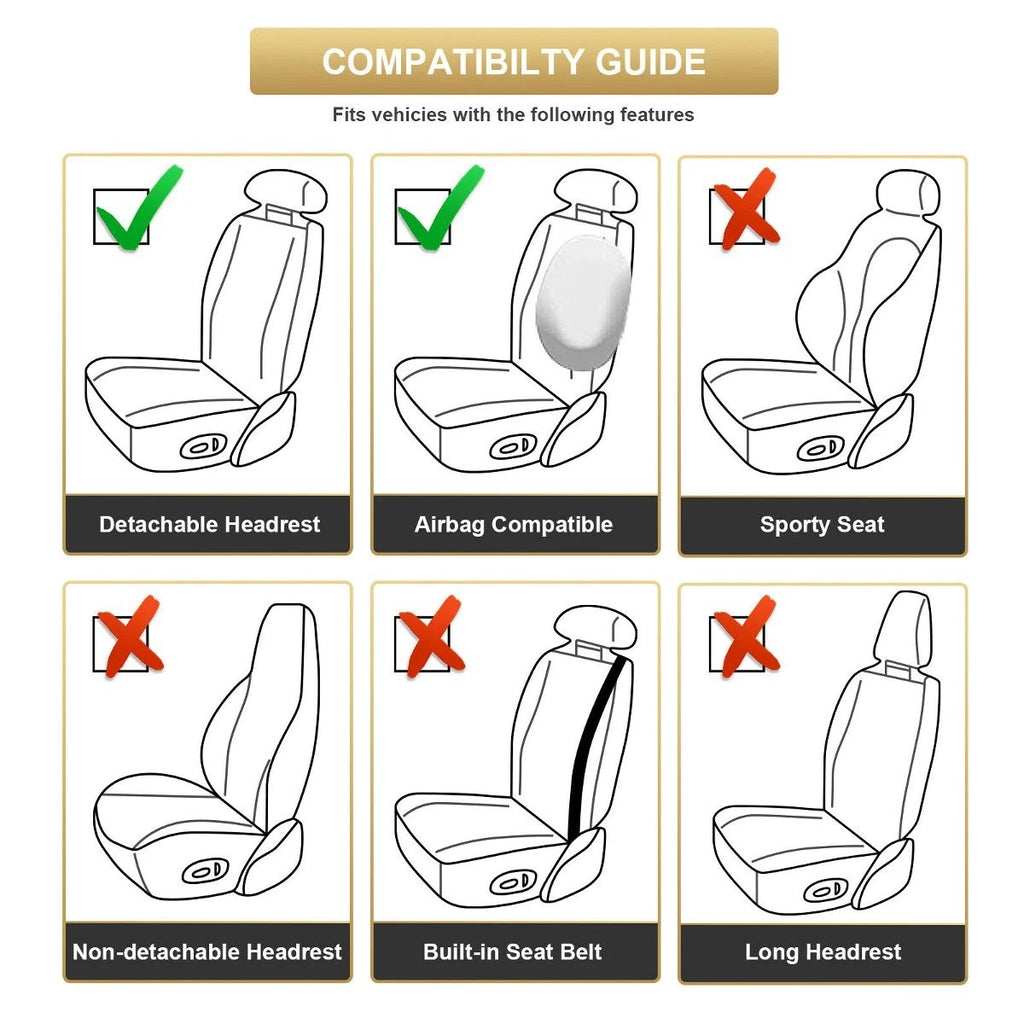 Full Set Leather Car Seat Covers for Toyota Tacoma (2016–2023)