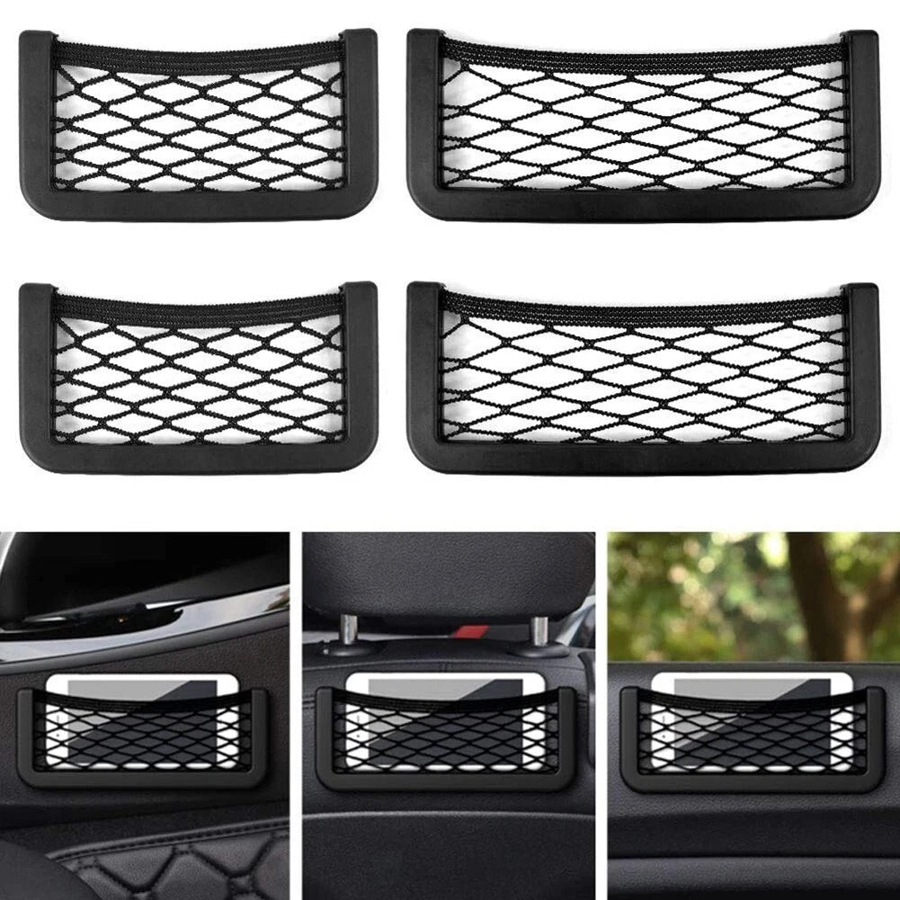 Set of 4 Side Storage Net Mesh Seat Back Pockets for Organizing Items