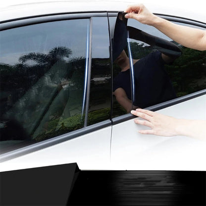 Set of 6 Glossy Black Pillar Post Window Covers for Chevrolet Captiva (2009–2018)