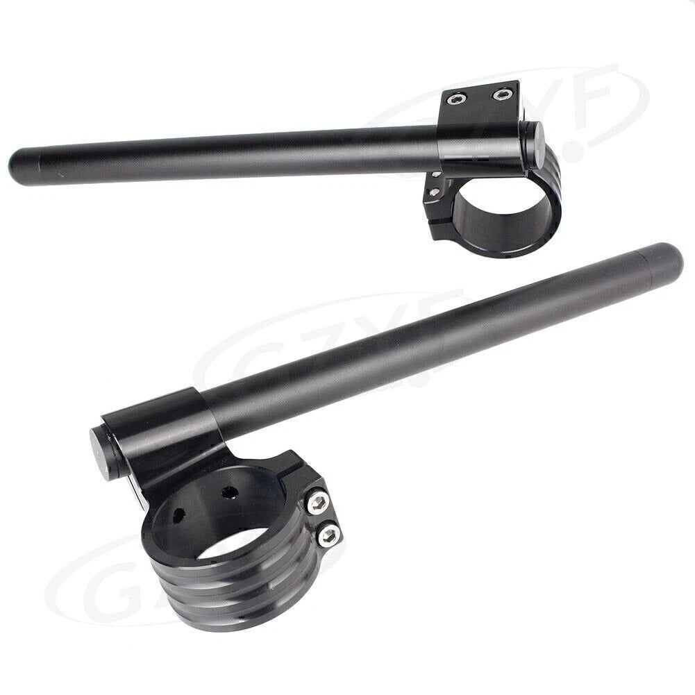 1 Pair Clip On Handlebars for Universal Motorcycle (52mm) Black