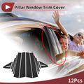 12 Pc Door Pillar Window Trim Replacement for Toyota Allion (2021–2023) Black
