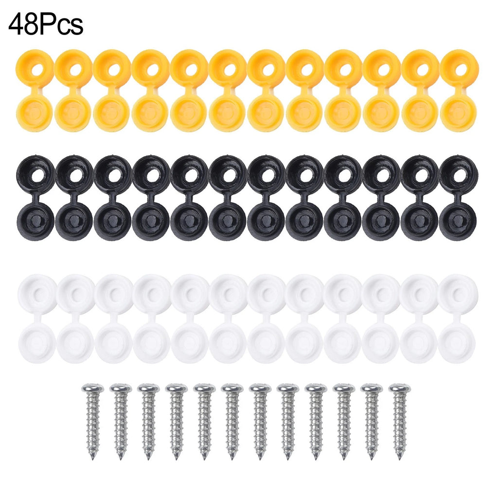 Plate Screws and Hinged Covers for Car Number Plates (Universal)