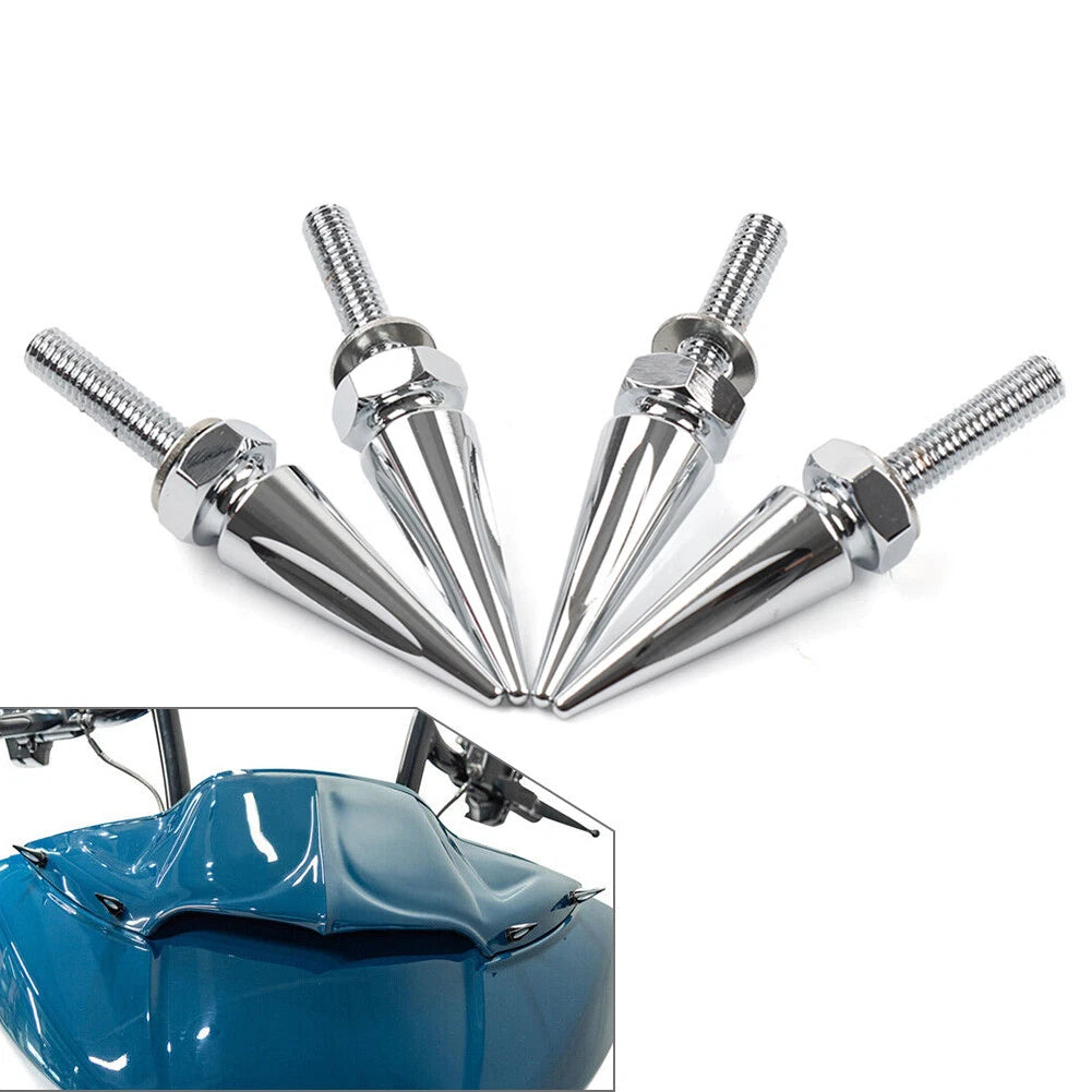 Chrome Windshield Spike Bolts for Harley Road Glide (2015–2023)