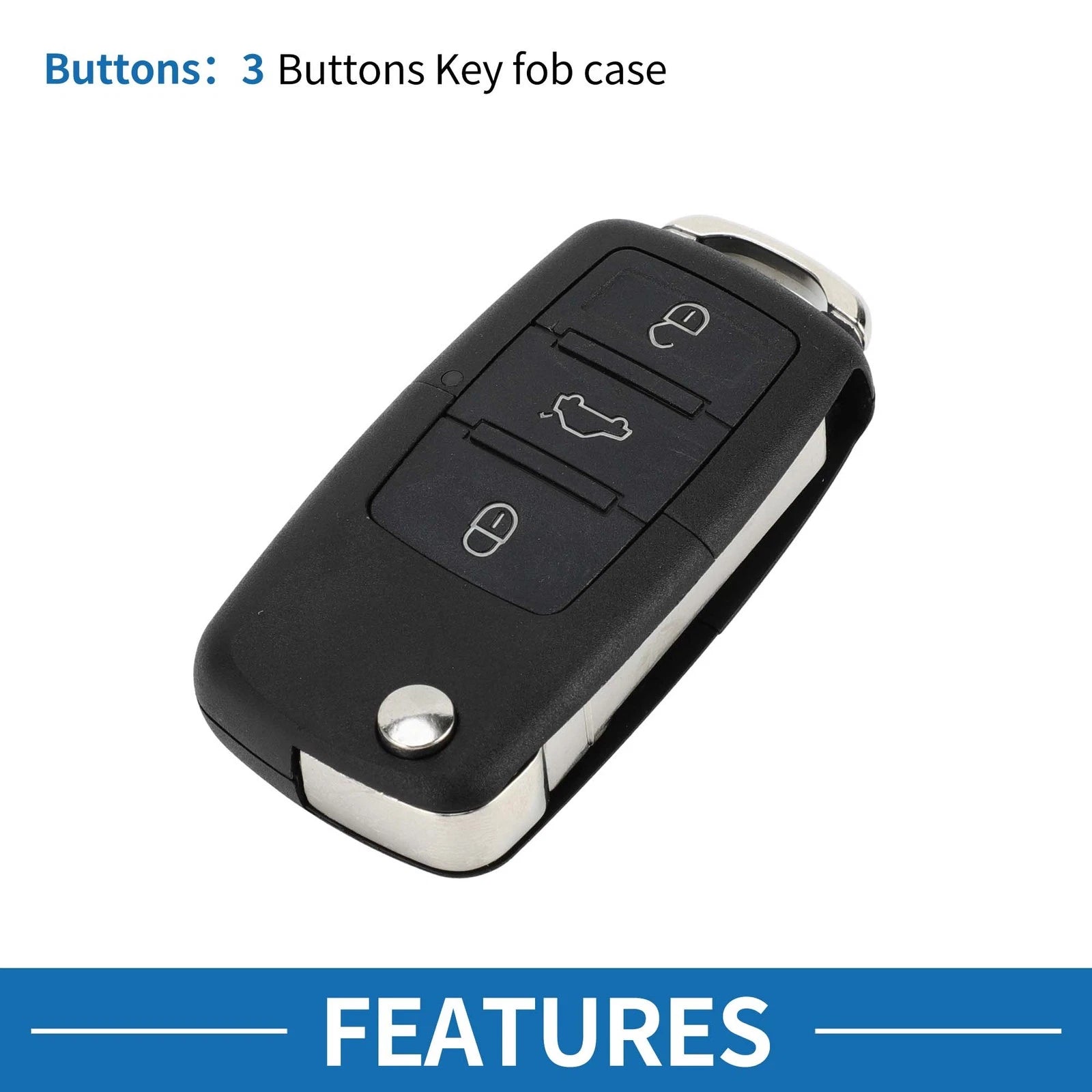 Key Fob Shell Case 3 Button Keyless Entry for Volkswagen Passat (2002–2005)