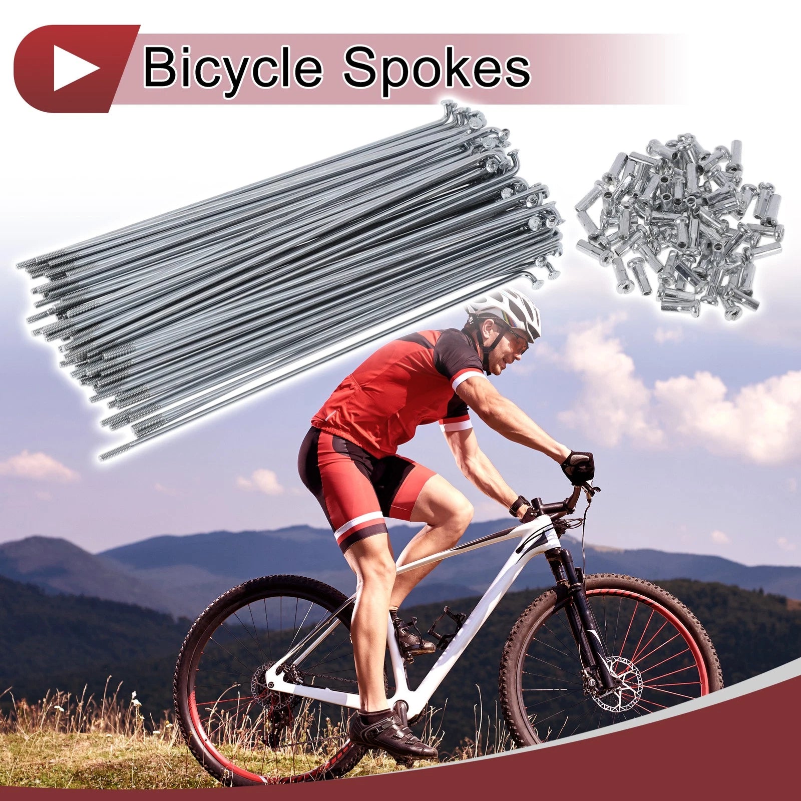 Bicycle Wheel Spokes Replacement Set for 14G 138mm Carbon Steel Galvanized