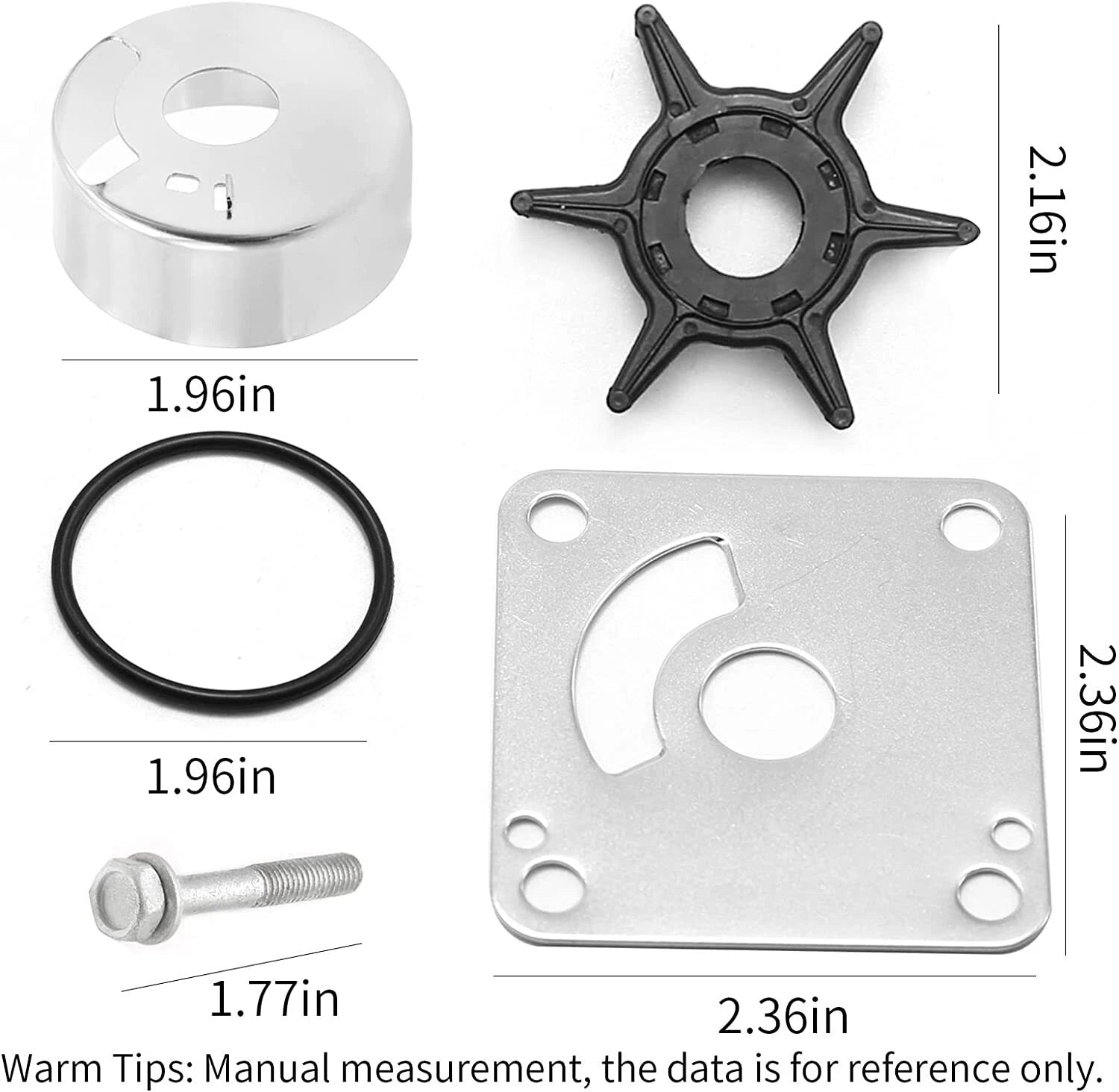Water Pump Kit for Yamaha Outboard 25HP (1988–2009) 18-3431 6L2-W0078-00-00