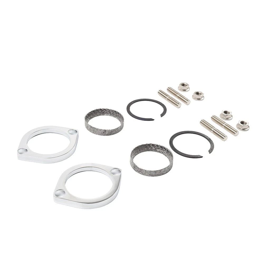Exhaust Flange Install Kit Pair Flanges Gaskets Nuts Washers For Harley Big Twin
