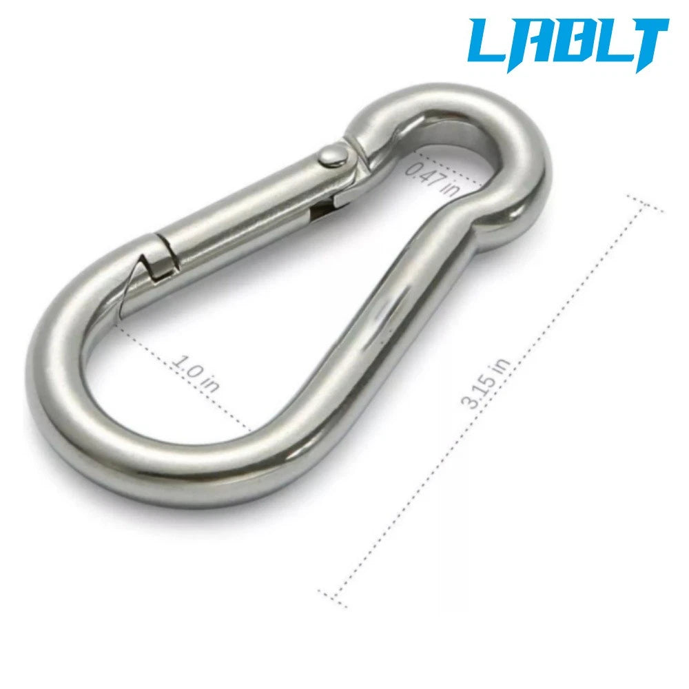 12 Pack Stainless Steel Carabiner Clip Snap Hook (Universal)