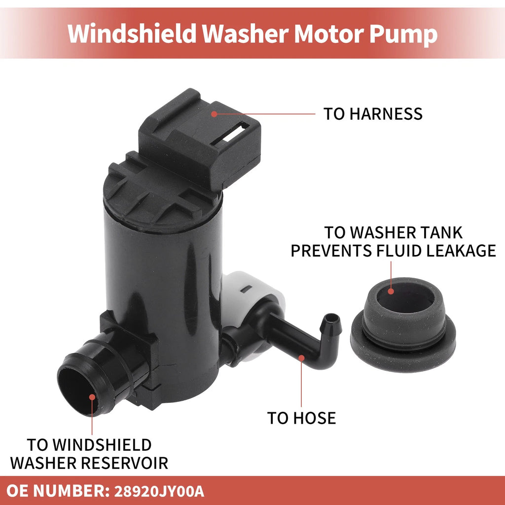 Windshield Washer Pump w/ Grommet for Renault (No. 28920JY00A)