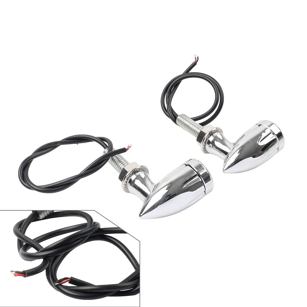 Mini Turn Signal Light Blinker 8mm Chrome for Bobber Cafe Racer